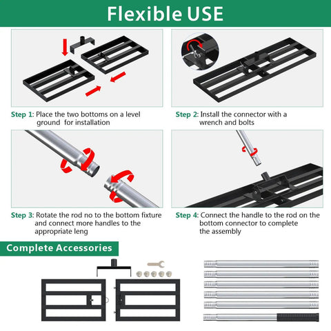 Beast Heavy Duty Lawn Leveling Rake With 30 Inch By 10 Inch Head And 78 Inch Adjustable Stainless Steel Handle assembly guide