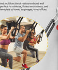 Adjustable Resistance Band Wall Anchor For Quick Home Gym Flex And Space Saving Workouts Targeting Every Muscle Group with two users exercising.