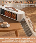Compact PTC Ceramic Desktop Space Heater For Home Office And Bedroom, Portable Mini Heater With Rapid 3 Second Warmth on table