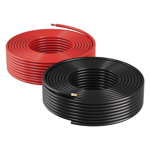 Solar Panel Wire Kit 50 Ft Black And 50 Ft Red, 10 AWG PV Tinned Copper Extension Cable, Thick XLPE Insulation, Weatherproof IP67