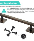 Rustic 12 Inch Heavy Duty Barn Door Handle Pull For Sliding Doors Solid Metal Construction With Oil Rubbed Bronze Finish