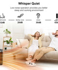 Portable Ceramic Space Heater With Remote Control in living room providing whisper quiet operation for cozy warmth