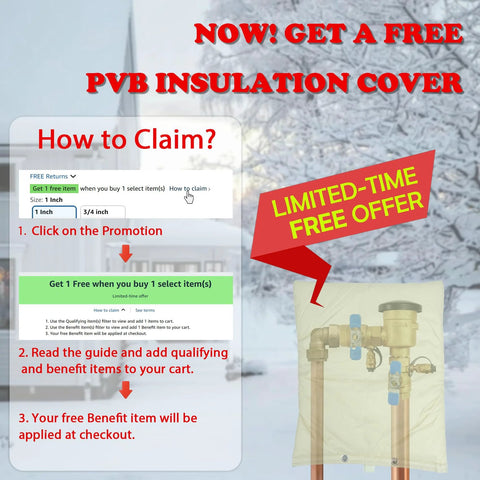 1-inch pressure vacuum breaker backflow preventer with brass body and metal top cover for irrigation systems (Amazon)