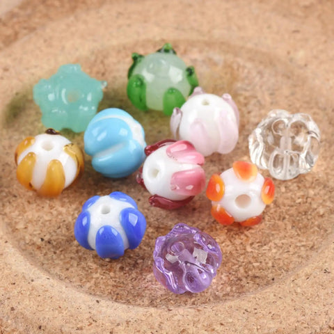 Premium Handcrafted Lampwork Glass Beads Deep Purple Flower Pendants Killer Shine 5 Piece Set For Jewelry Making DIY Crafts Smooth Operator Go To Spacer Charm Supplies 12Mm
