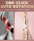 Automatic Rotating Curling Iron 28mm Barrel For Beachy Waves, showing auto rotation and ceramic barrel curling hair.