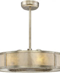 Slick Mid Century Modern Fandelier Ceiling Fan With Remote Control Mica Drum Pendant Light Silver Dust Finish Six Light Rad Top Rated Fixture Sweet Home Decor Vibe, showing elegant silver finish and drum design.