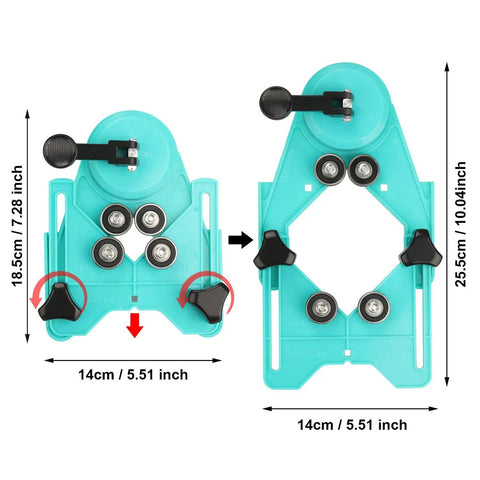 Adjustable suction guide jig from Diamond Hole Saw Set With 7 Pcs Drill Bits And Guide Jig, 26mm To 80mm Coated Core Bits