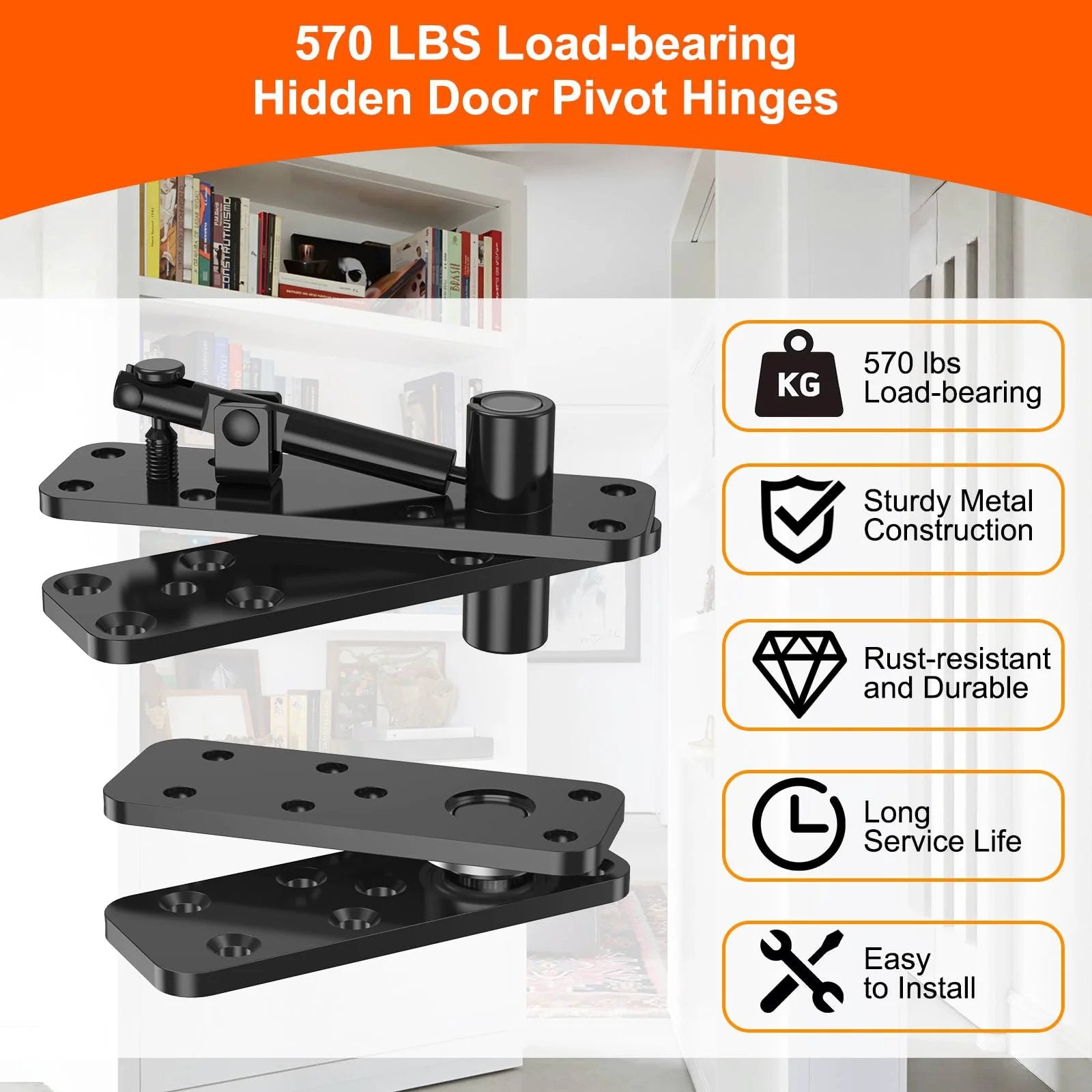 Heavy Duty Hidden Door Hinge - 570 lb Capacity ✓