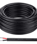 Roll of 16 Gauge 2 Conductor Electrical Wire 16AWG Stranded PVC Jacket Oxygen Free Copper Cable 200ft 60m for lighting