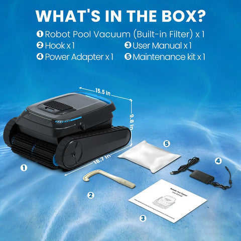 Cordless Robotic Pool Cleaner For Inground And Above Ground Pools With Smart Nav And 5000 GPH Suction No Brainer Dual Drive Motors
