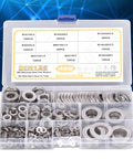 450Pcs Flat Washer Assortment Kit 304 Stainless Steel Washers M3 Through M16 in One Handy Set, organized box display