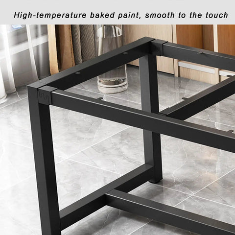 Close-up of Heavy Duty Steel Table Legs And Removable Metal Frame For Dining Office Coffee Tables Pro Grade with baked paint finish.