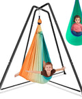 Sensory Swing Stand Frame With Pod Chair And Swing Set Heavy Duty Metal Frame For Indoor And Outdoor Use Autism Therapy