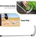 Long Handle Sickle Weeding Garden Tool For Grass Cutting And Vine Removal Heavy Duty Billhook Style Cutter in use and on display
