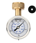 Glycerine Filled 2 Inch Stainless Steel Water Pressure Test Gauge With Big Dial Readout 0 to 200 PSI and KPa Three Quarter Inch Female Hose Thread