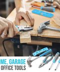 Household Starter Tool Kit With Portable Toolbox For Dorm Rooms Blue, 38 Piece DIY Essentials For Home Repairs And Small Projects, Magnetic Bit Driver With 28 Standard And Precision Bits, Multi Purpose Screwdriver Set For Quick Fixes, tools on wood