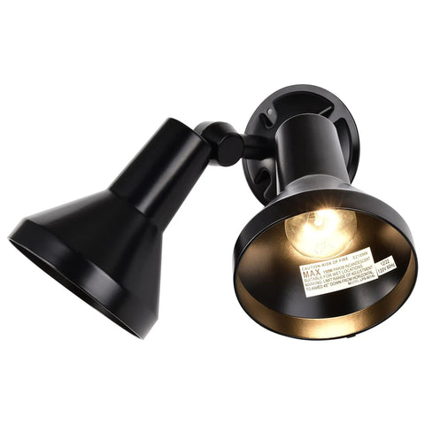 Two Light Outdoor Security Flood Light Built Tough In Cast Aluminum Weatherproof And Wet Rated Adjustable Coverage For Walkways And Entrances Black Finish CULus Listed