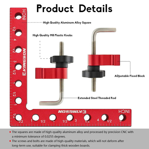 Five And A Half Inch 90 Degree Positioning Squares Right Angle Corner Clamps For Woodworking Aluminum Carpenter Tools