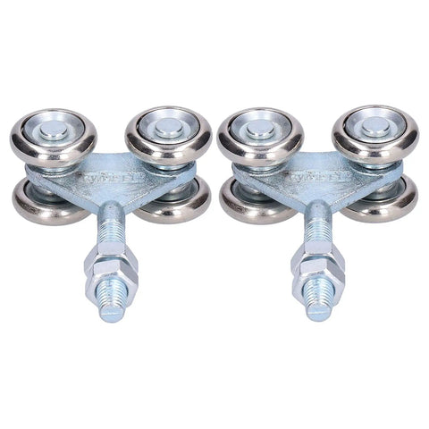 Heavy Duty Double Roller Wheels For Sliding Barn Doors Smooth Gliding Trolley Hardware Built Tough Iron Construction no sweat setup pack of two