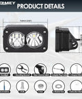 Dirt Bike Headlight Kit 10W LED Spotlight Flood Light With Plug And Play Harness And Switch, Bracket Mount For Quick Install, White