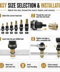 Rivet Nut Mandrel Head Set For Carbon Steel Tool Kit M3 To M12 With Threaded Inserts Pro Grade Heavy Duty Heads For Quick Installations And Precise Repairs For Professional Auto And Industrial Projects, size guide