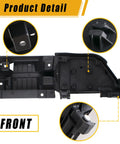 Ford Transit Fuel Filler Door Assembly internal detail, black ABS plastic, for 2015 to 2023 Transit 150 250 350 350HD, CK4Z-5427936-A.
