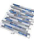 Peel and Stick Marble Backsplash Tile Set for Kitchen and Bathroom 12x12 Inch Vinyl Decorative Tiles showing blue and gray pattern