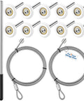 ElaraBerry Garage Door Repair Kit With 17 Inch Torsion Spring Winding Rods, 8 Ft Heavy Duty Cables, And Ten Smooth Nylon Rollers Featuring 6200 Zz Bearings For Quick Home Fixes. 2 rods, 10 rollers, 8 ft cables