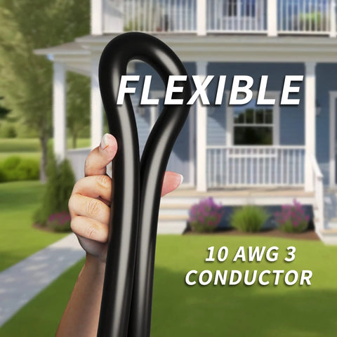 50 Foot 30 Amp RV Extension Cord With Grip Handle Beefy Heavy Duty 10 Gauge 3 Wire STW Waterproof Outdoor Power Cable