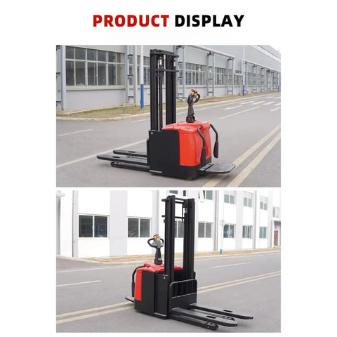 Heavy Duty Electric Forklift Stacker With 1.5 Ton Lift Capacity Designed For Warehouse And Industrial Material Handling Operations offers compact design and streamlined frame.