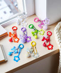 48 Pack Colorful Metal Carabiner Clips For Key Rings And DIY Crafts, Round Snap Hook Keychain Clips, Durable Alloy For Bags, Purses, Backpacks, And Decor, Bulk Charm Accessories on desk
