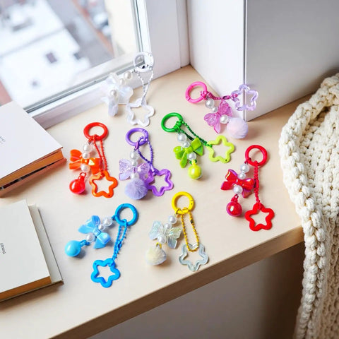 48 Pack Colorful Metal Carabiner Clips For Key Rings And DIY Crafts, Round Snap Hook Keychain Clips, Durable Alloy For Bags, Purses, Backpacks, And Decor, Bulk Charm Accessories on desk