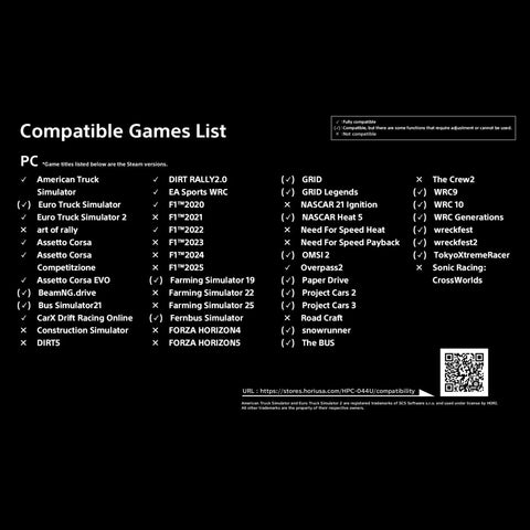 Compatible games list for Truck Driving Simulator Control System For Windows 11 And 10 With Force Feedback Steering Wheel Shifter Panel
