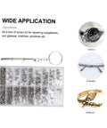 1000 Pcs Sunglasses Repair Screws Kit With Storage Case for eyeglasses, watches, and jewelry repairs, includes screwdriver.