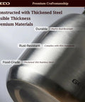 Close-up of Stainless Steel Whistling Tea Kettle For Gas And Induction Stovetops, 304 Food Grade, Large 4L Capacity, thick-walled design.