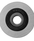 CNBTR front-view cable pulley, iron bearing steel with U-shaped groove; silver disc, black inner bearing