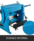 Straight Up Heavy Hitter 12 Inch Manual Sheet Metal Brake 3 In 1 Shear Roll Bender with durable blue cast iron frame.