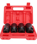 Pro Heavy Duty Impact Socket Set For Fastener Rotten Repair With 12 Point Adapter Kit To Fix Stripped Bolts And Nuts In Cars Or Trucks Quick And Easy Professional Grade Steel Tools 30-36mm in red case