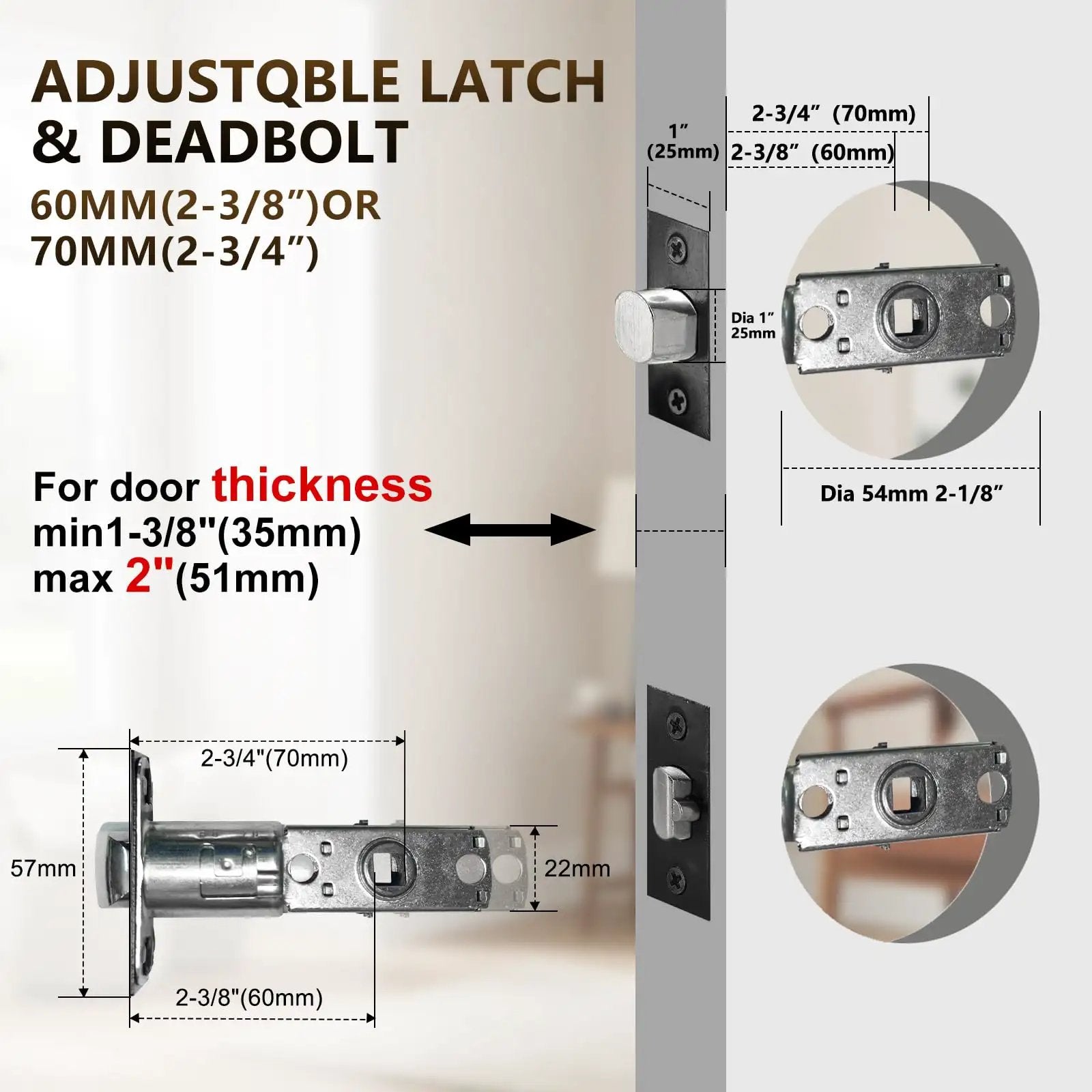 Double Door Handle Set With Keyed Entry - Bronze Finish ✓