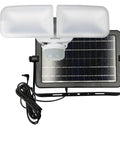 Solar Powered AI Smart Motion Dual Head LED Flood Light 10W 1200 Lumens Outdoor Security Glow For Yard Garage Driveway