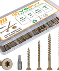 90Pcs Deck Screws Kit For Outdoor Projects Tough As Nails Heavy Duty Exterior Wood Screws Assortment In Bronze Sizes Eight And Ten