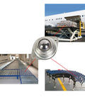 Heavy Duty Roller Ball Transfer Bearings Set Of Eight Slick Rolling Casters For Moving Furniture And Appliances With Rock Solid 400 Pound Load Capacity and Hassle Free Movement on conveyor systems and a loading dock.