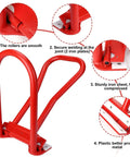 Rugged Heavy-Duty Eaves Seam Locker Tool features smooth rollers, sturdy iron sheet, secure welding, plastic protection, shown in red