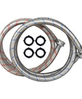 Two Pack 15 Feet Stainless Steel Washing Machine Hoses For Hot And Cold Water Supply Burst Proof And Leak Free Color Coded Red Hot And Blue Cold