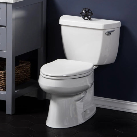 Slow Close Toilet Seat With Chrome Hinges Adjustable Front To Back Fit Elongated White Wood Seat Made In USA Quiet Wobble Free