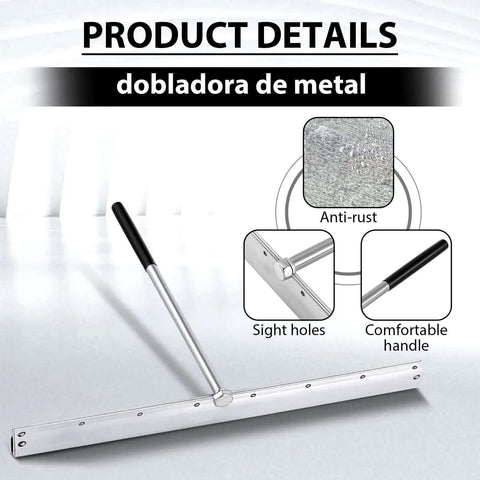 20 Inch Sheet Metal Folding Hemming Tool Heavy Duty Steel Bender with long handle, silver, for standing seam roofing and HVAC ducts