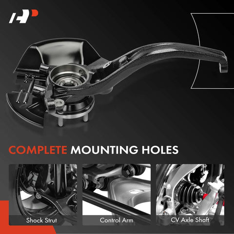 Image showing front right steering knuckle and wheel bearing hub assembly direct fit for Hyundai Sonata 2006-2010 passenger side