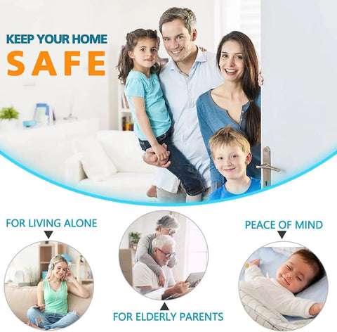 Family demonstrating Door Reinforcement Lock For Front Door With 800 Lbs Strength Top Of Door Safety Latch Kid Safe Flip Lock.