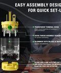 Lighted 20 Amp 125V Extension Cord End Replacement Plug With Green LED Power Indicator NEMA 5-20R Grounded Female Socket 2 Pole 3 Wire Straight Blade Plug UL Listed For Safe Heavy-Duty Electrical Connections, transparent cover