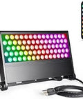Beast 288W RGBW LED Wall Washer With RF Remote Dimmable Color Changing Floodlight for stages and events featuring remote control.